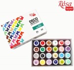 Набор акриловых красок для декора, матовый, 24цв. по 20мл, ROSA Тalent