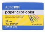 Скріпка кольорова кругла 28мм, 100шт., Е41003 Е41003