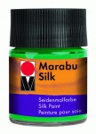 Фарба для розпису шовку на водній основі (акриловий батік) 'Marabu' зелена насичена, 50мл 178005067