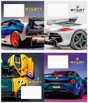 Зошит шкільний на скобі, 12 арк., лінійка. Вибірковий УФ лак, Школярик STAR