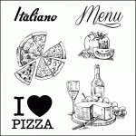 Набір силіконових штампів Італійські канікули. Італійський ресторанчик, ScrapBerry’s SCB4904014b SCB4904014b