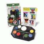 Набір фарб для гриму Уболівальники, 8кол. по 2мл +пензлик +губка Snazaroo SZ1180130