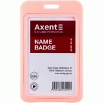 Бейдж вертикальний, рожевий, РР 50*85мм, AXENT 4530-10-A.