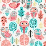 Тканина Robert Kaufman SORBET by Wendy Kendall Сови в лісі 100*110 см. AWY-15625-239
