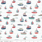 Тканина Riley Blake 'Fly Aweigh'  Кораблики на білому тлі  100*110 см. C3871-white