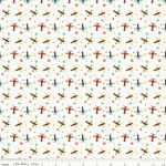 Фланель Riley Blake 'Oh Boy' Літачки на білому тлі  100*110 см. F3303-AQUA