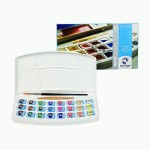 Набір акварельних фарб VAN GOGH Pocket Box, 24кювети+пензлик+спонж, пластик. Royal Talens 20808624