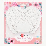 Набір серветок ажурних, серця, білі, діаметр 12,7см, 12 шт., 741688 741688