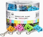 Затискач для паперу Deli 8487, мікс 19мм. кольоровий 'Смайл' туба 8487