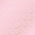 Лист одностороннього паперу з фольгуванням 'Golden stars pink', 30*30см, 200г/м2, 09-002 09-002