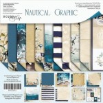 Набір двостороннього паперу для скрапбукінгу 20*20см 'Nautical Graphic' 10 аркушів SM5700016