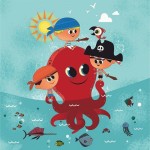 Полотно на картоні з контуром, „Морські пригоди“, 20х20, бавовна, акрил, ROSA START GPA283149