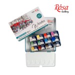 Набір акварельних фарб 'Urban Sketc' ROSA Gallery, 12 кол., кювета, в метал. пеналі, бірюза, 3403412 3403412