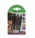 Олівці для гриму обличчя та тіла МІЛІТАРІ, 3 кол. (зелений, коричневий, чорний), 15,4 гр., ZB.6573 ZB.6573