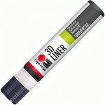 Контур 'Marabu' для розпису на твердих поверхнях та тканині, чорний об’ємний, 25мл в тубі