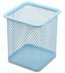 Підставка для ручок квадратна, PASTEL, металева, блакитна, BM.6201-14 BM.6201-14