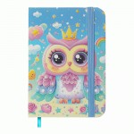 Блокнот А7, OWL на гумці, 80 арк., клітинка., офсет крем., твер.обл., блакитна, KIDS LINE, ZB.117102 ZB.117102