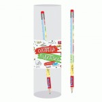 Олівець 1Вересня ч/гр круглий з ластиком у пластиковій тубі, 36шт/уп 'Математика', 280545 280545