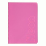 Книга записна NEON, А5, 80 аркушів, клітинка, зшита обкладинка PVC, рожева, BM.24822180-10 BM.24822180-10