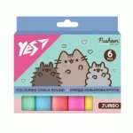 Крейда кольорова Yes 'Pusheen', 6 штук, JUMBO, 400559 400559