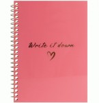 Блокнот А6, пластикова обкладинка, бічна спіраль, 60 аркушів, клітинка, кораловий, O69173 O69173